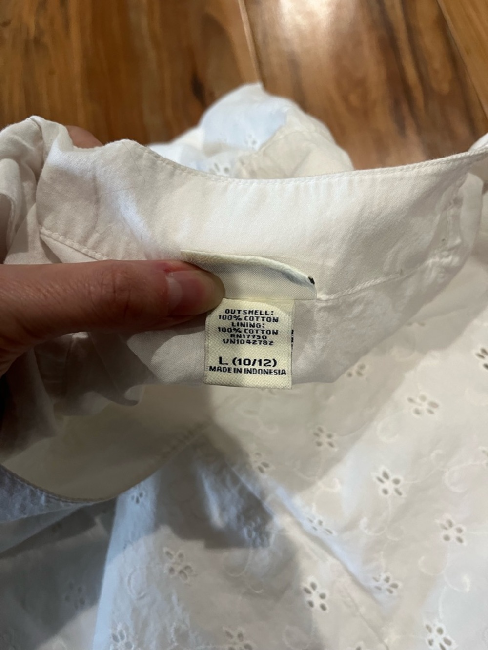 Girl’s Large Classic White Eyelet Sundress - Picture 5 of 5